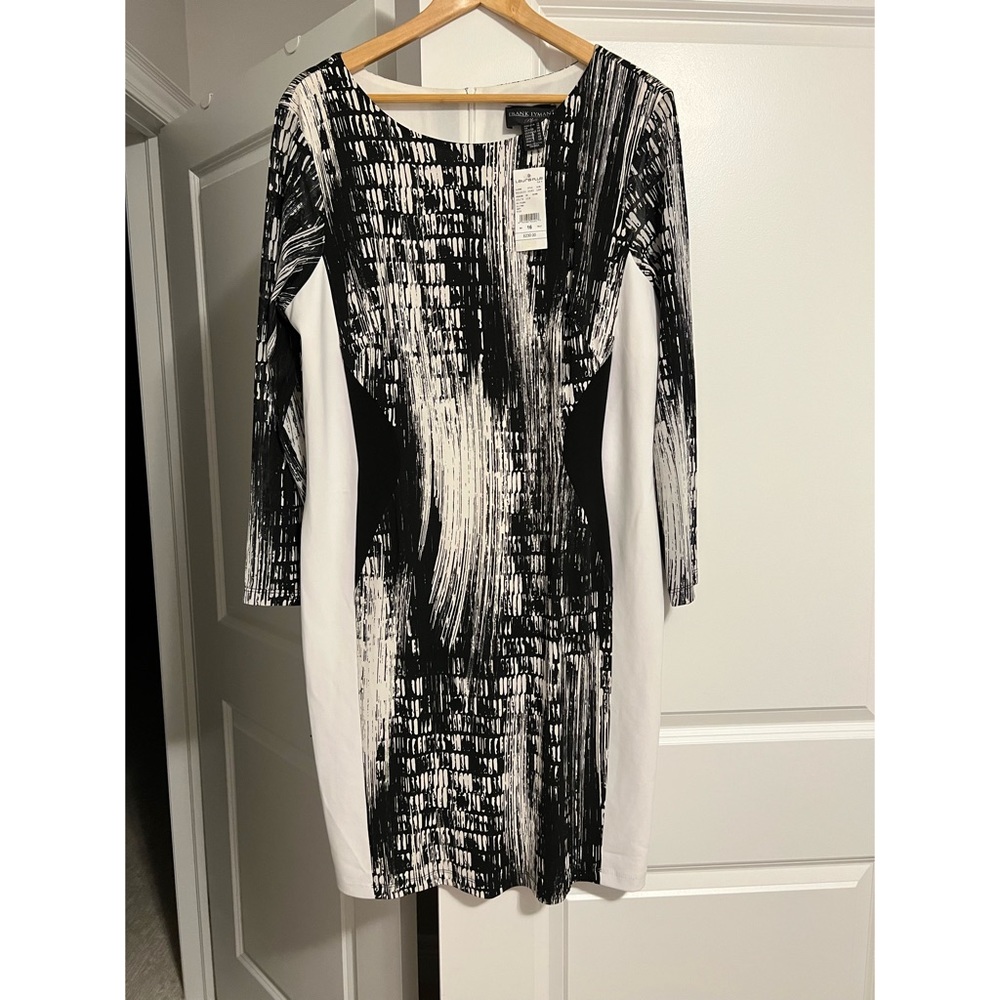 FRANK LYMAN/LAURA PLUS BLACK AND WHITE DRESS - SIZE US 16